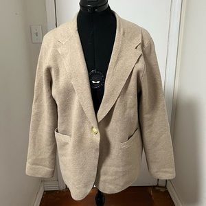 J Crew Camille Wool Blend Cardigan Blazer Single Button Front Size Large